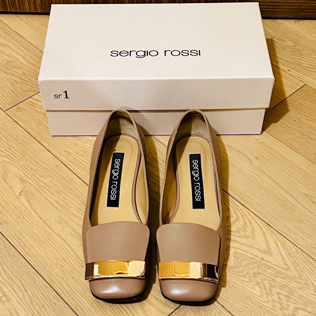 Sergio Rossi 鞋SR1 ballerina, 名牌, 鞋及波鞋- Carousell