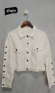 shein white jacket jeans crop