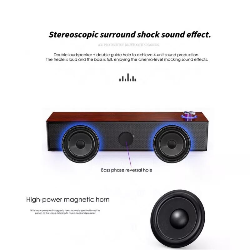 Soundbar Strong bass, USB powered (wired & bluetooth connection