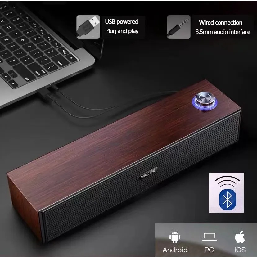 Soundbar Strong bass, USB powered (wired & bluetooth connection