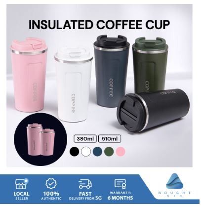 380/510ml Stainless Steel Coffee Mug Leak-proof Thermos Travel Water Bottle