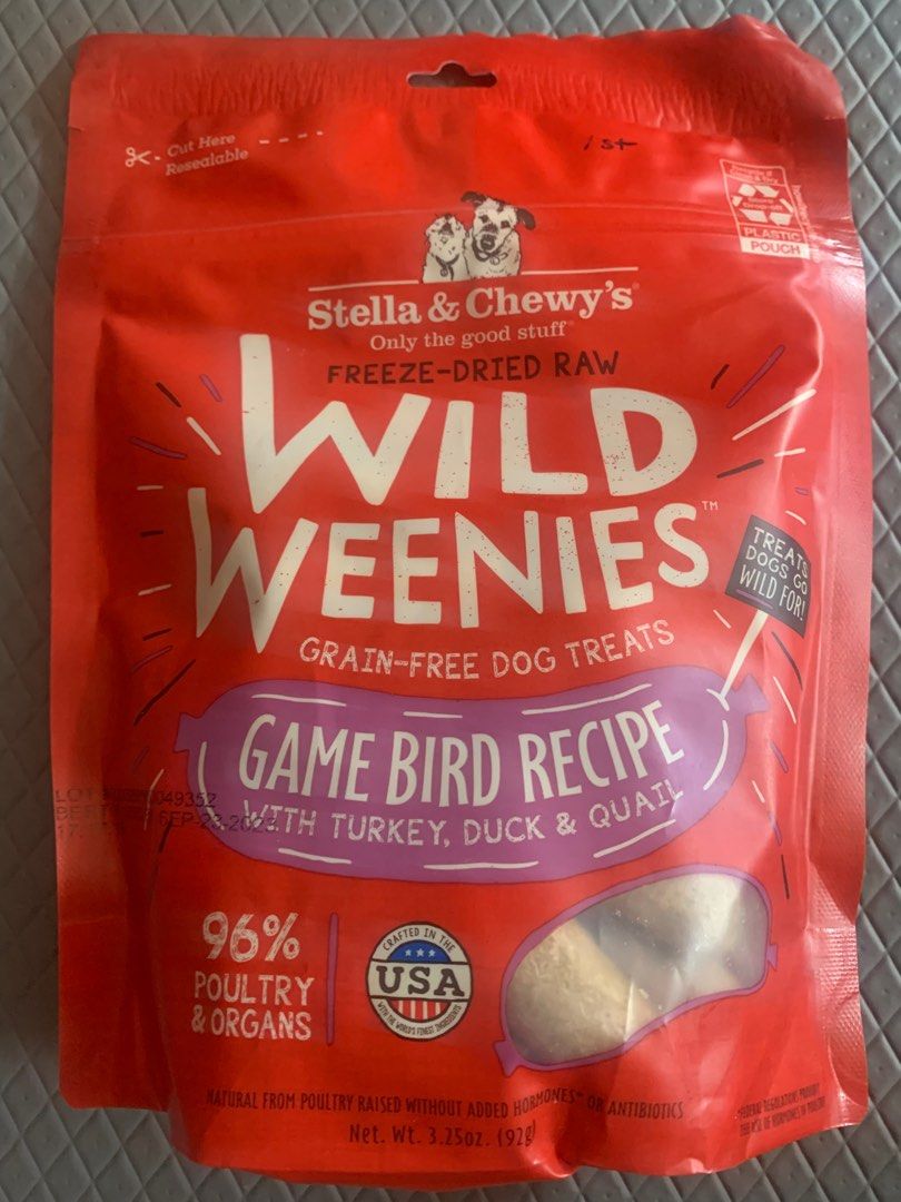 Stella & Chewy's - Wild Weenies, Game Bird Freeze-Dried Raw Dog Treats  (3.25oz)