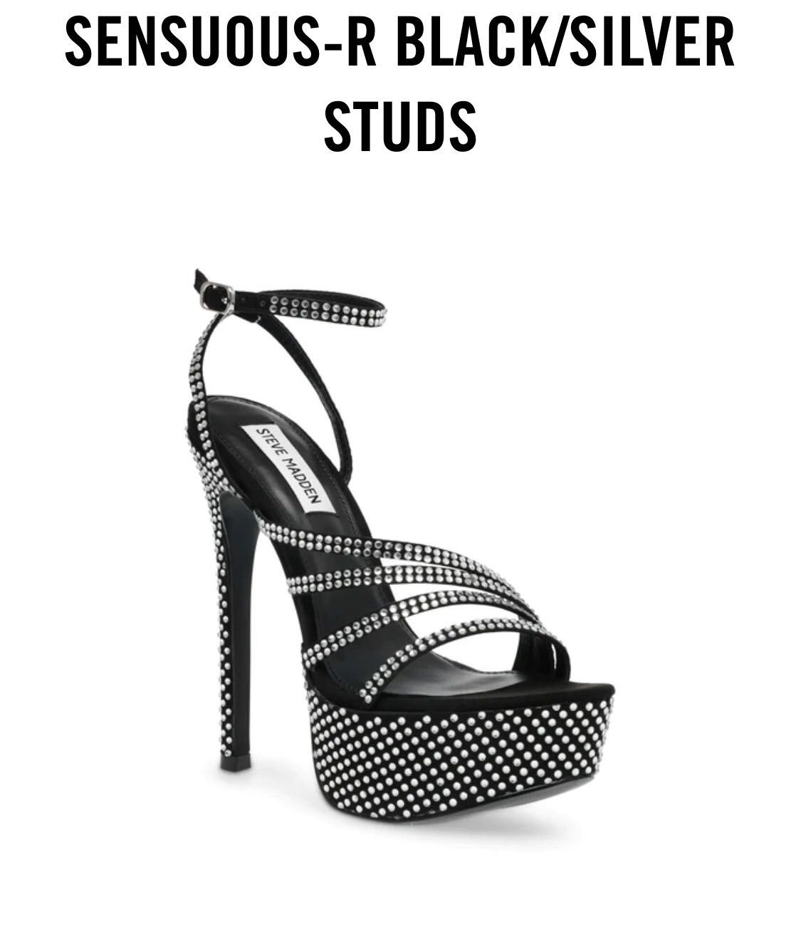 Steve madden black clearance and silver heels
