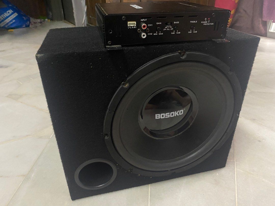 subwoofer and amp, Audio, Soundbars, Speakers & Amplifiers on Carousell