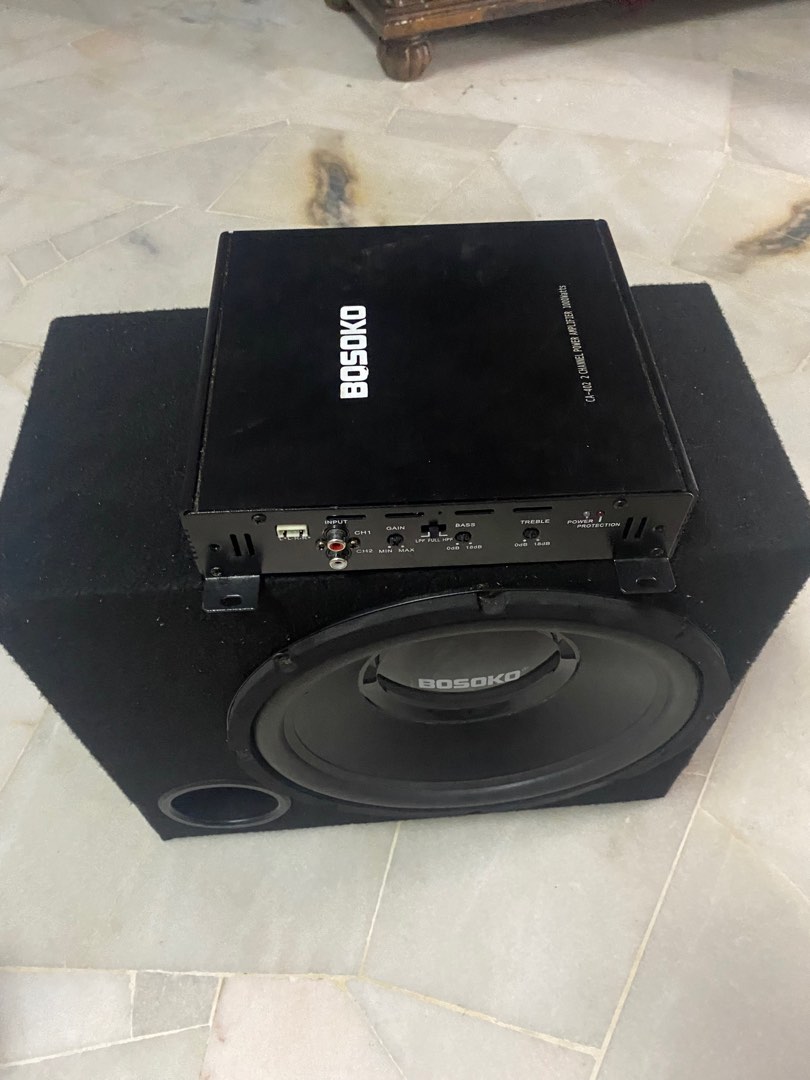 subwoofer and amp, Audio, Soundbars, Speakers & Amplifiers on Carousell