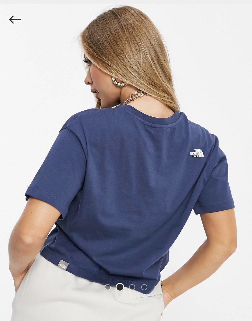 The North Face Central Logo Blue Crop Tee Women s Fashion
