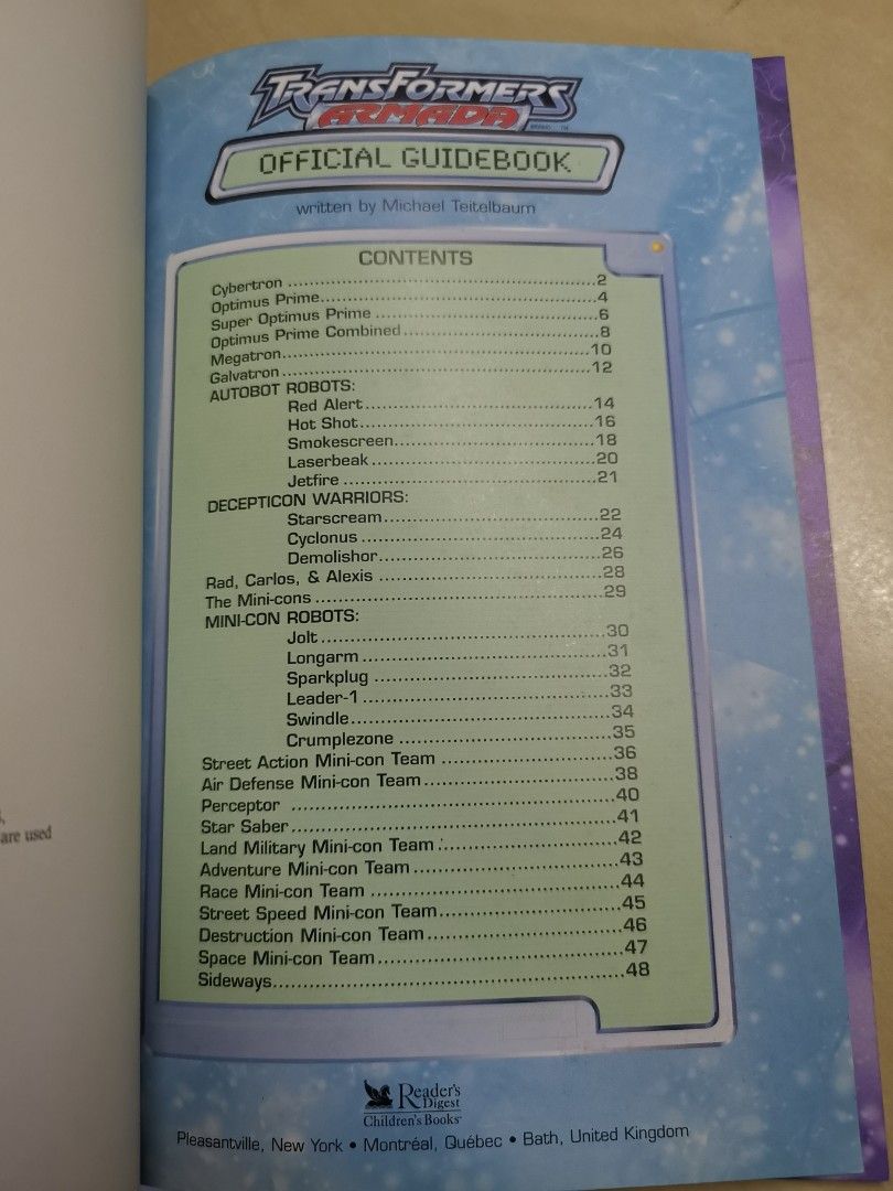 Transformers Armada Guidebook for Kids, Hobbies & Toys, Books