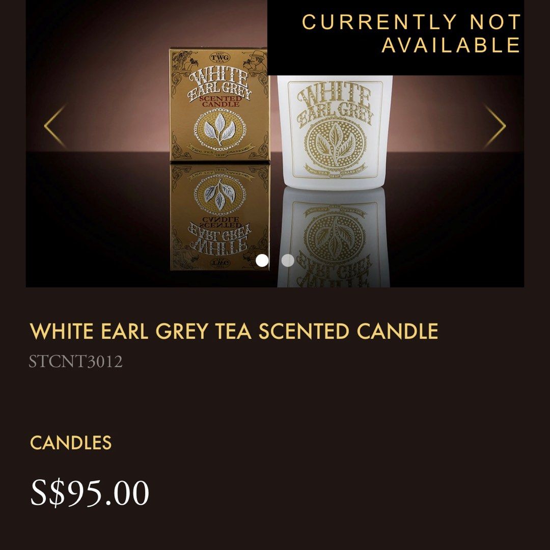 キャンドル TWG white earl grey scented candle TWG WHITE EARL GREY キャンドル White Earl Grey Tea Scented Candle