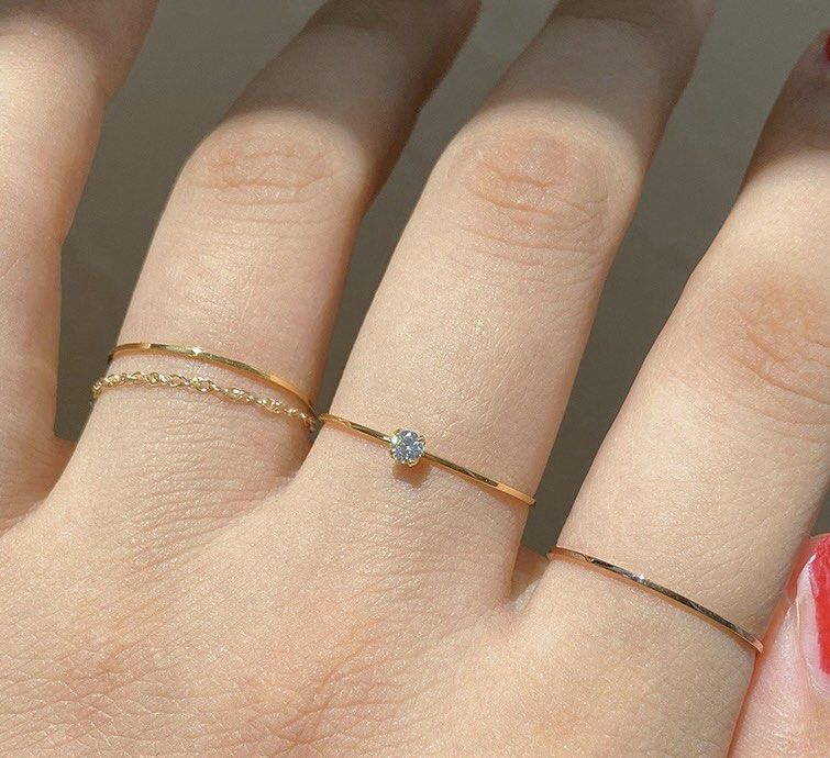 Dainty Diamond Ring, Simple Gold Ring, Marquise Diamond Ring, Minimalist  Ring, Gold Ring, Delicate Ring, Thin Ring, 14K Gold Stacking Ring - Etsy