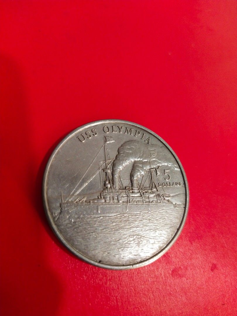 uss-olympia-5-00-coin-1-5-inches-in-diameter-yr-1998-nice