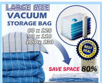Giant Extra Large Jumbo Vacuum Storage Bag - 130 x 90cm Duvet Storage Bag
