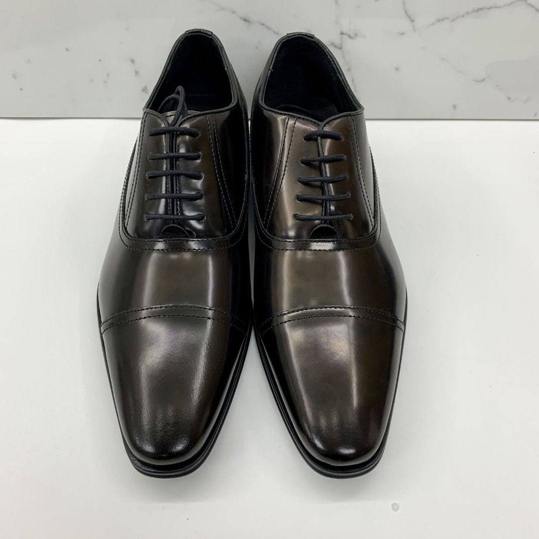 Versace black leather shoes 2025