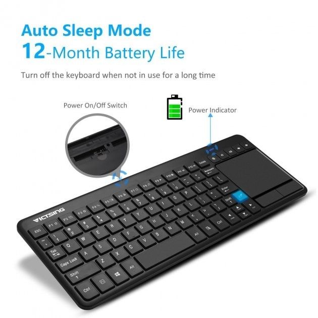 Victsing wireless touch keyboard kg3608 2.4G USB with touchpad
