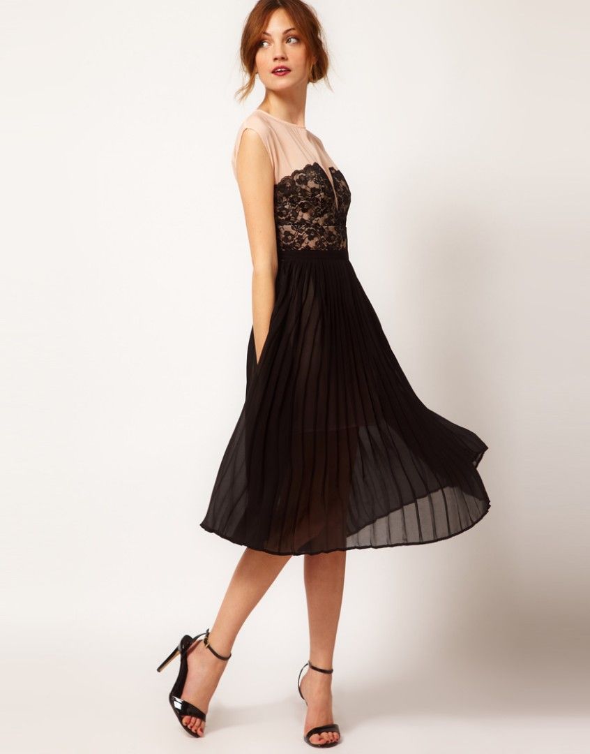 Warehouse Lace Panel Midi Dress Women s Fashion Dresses Sets Dresses on Carousell