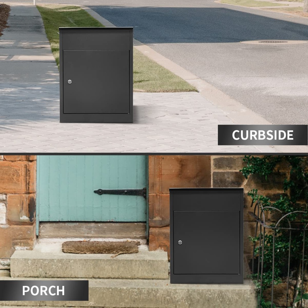 VEVOR Package Delivery Boxes For Outside, Extra Large Mailbox For Parcel Wall Mounted Lockable, Galvanized Steel Parcel Drop Box With Anti-Theft Baffle, IPX3 Waterproof For Porch, Curbside - View #3