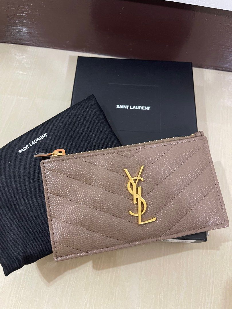Ysl Cardholder with zip, Luxury, Bags & Wallets on Carousell