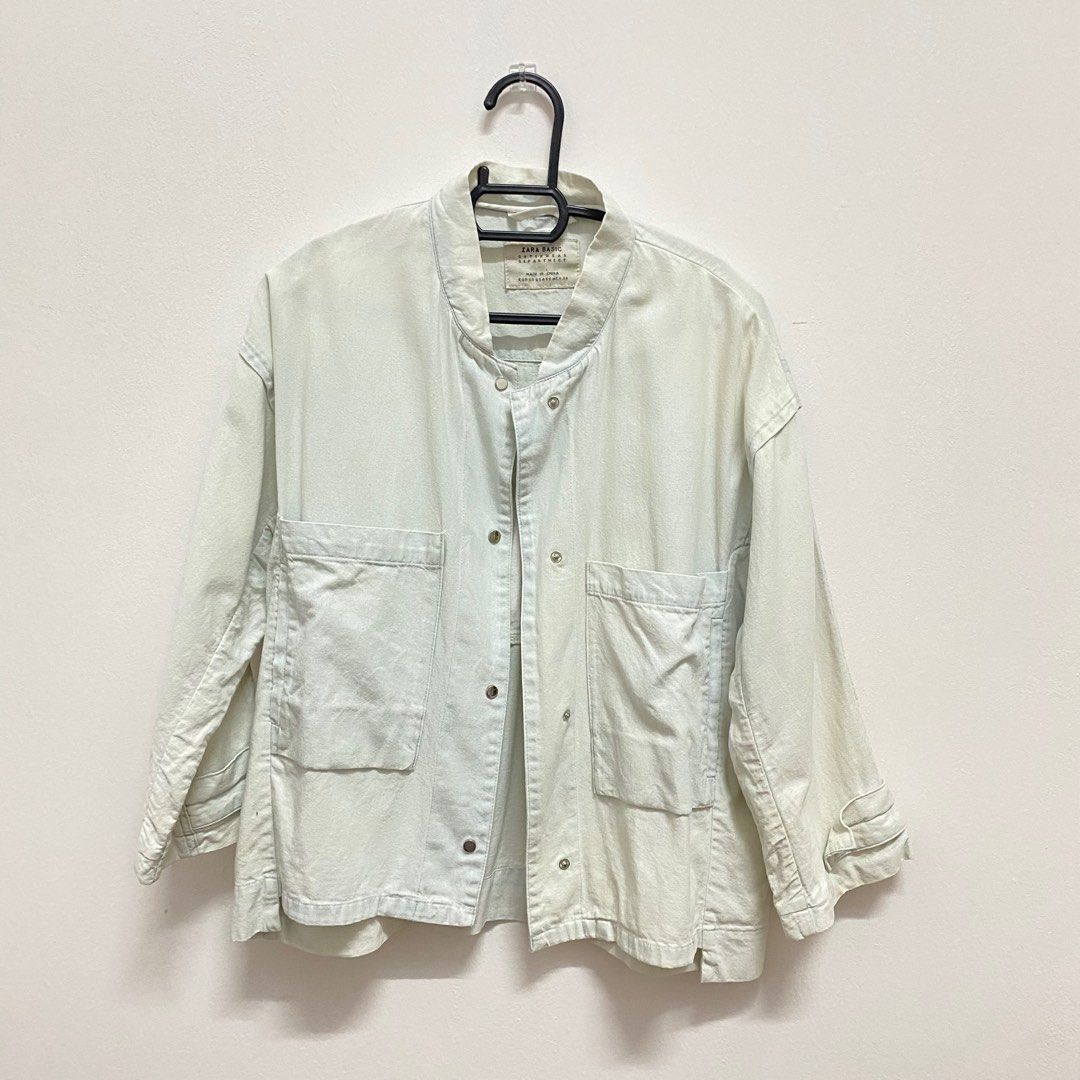 ZARA Denim Washed Jacket, Women's Fashion, Coats, Jackets and Outerwear