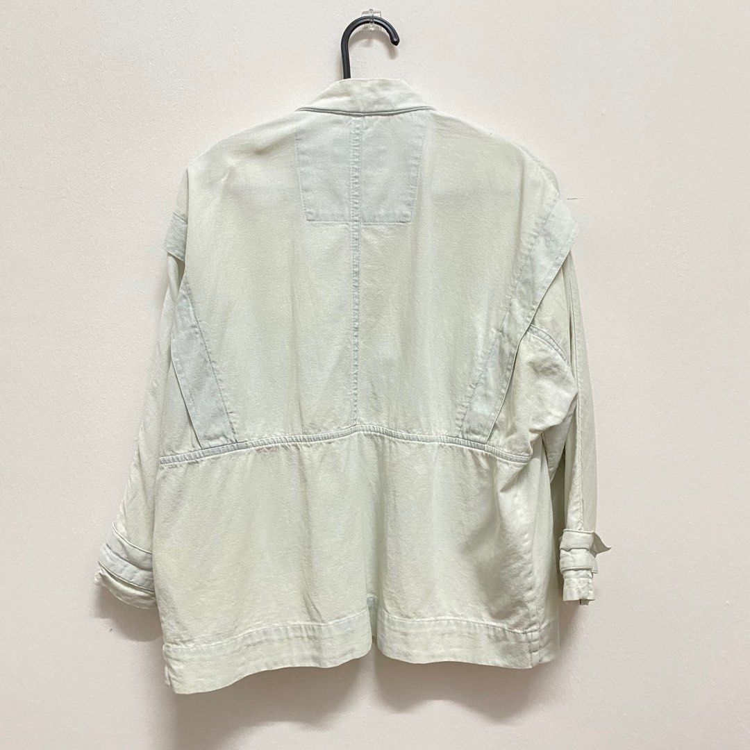 ZARA Denim Washed Jacket, Women's Fashion, Coats, Jackets and Outerwear