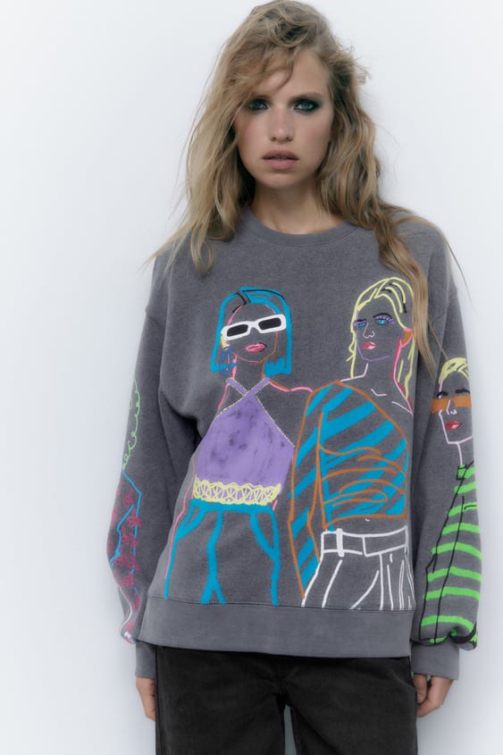 Zara printed clearance sweatshirt
