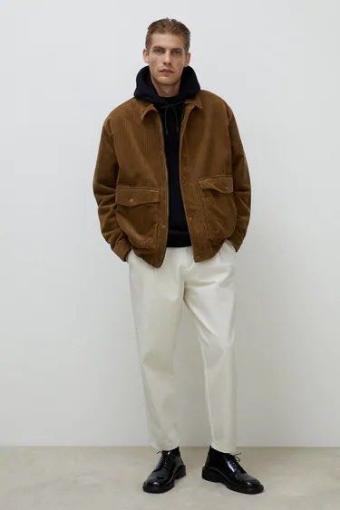 Zara Man Oversized Curdoroy (Category: Coats, Jackets and Outerwear) located in Cordon. Submitted by bitxybitx (Listing ID 1214579451, Image 2). Description: Zara Oversized Corduroy Jacket Size S-M on Tag will fit large frame Note: oversized fit Very Nice Quality in almost new condition .