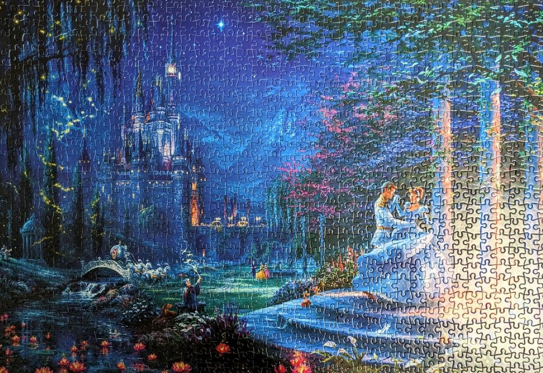 Toy & Puzzle 1000pcs Disney Cinderella (Category: Board Games & Puzzles) located in Pasig City. Submitted by nanaym (Listing ID 1214736207, Image 2). Description: 1000pcs Jigsaw Puzzle 51cm x 73.5cm Disney's Cinderella by Thomas Kinkade Purchased in January 2023 Formed only once RFS: Already completed and will no longer use.