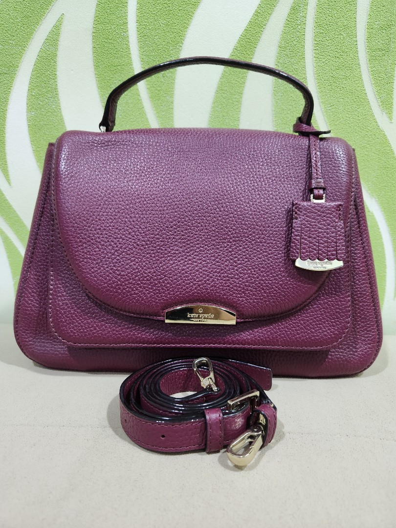 100% Authentic Kate Spade Alexya Pine Grove Way in Merlot, Women's Fashion,  Bags & Wallets, Shoulder Bags on Carousell