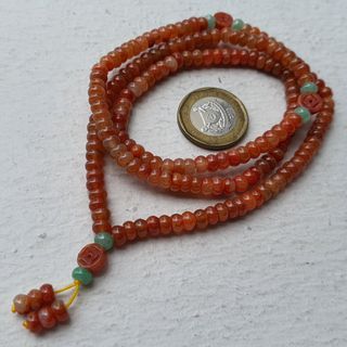 5.7mm Certified Type A Icy Jadeite Necklace Ice Red Green Jade Coin Abacus
