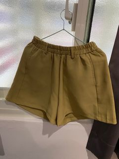 黃色休閒西裝短褲