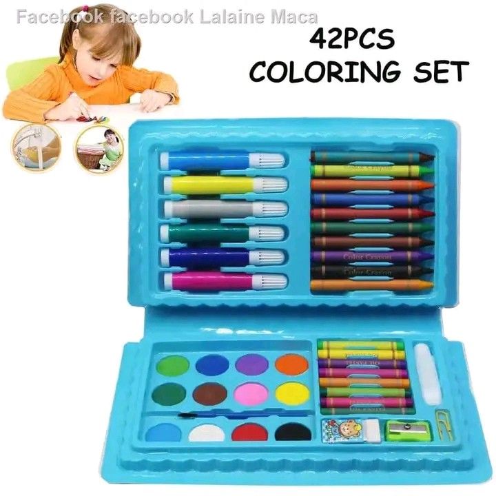 86 pcs 42 pcs Coloring set Painting set Color Set Water Color Pen Crayon  Drawing Art set For Children Drawing Tools 42pcs 86pcs coloring set