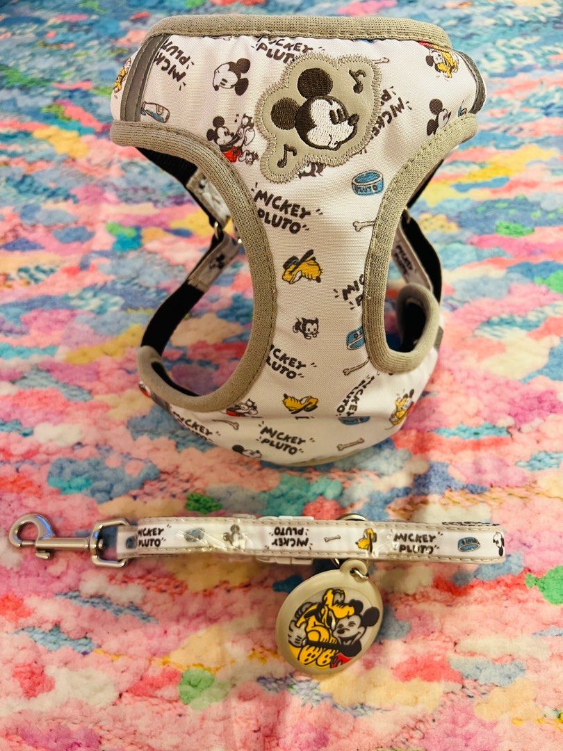 日本Pet Paradise- Disney Mickey Pluto 胸背帶+牽繩(狗, 柴犬, 貴婦狗