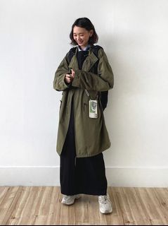 select moca 日牌日單 m65改良版寬鬆廓形剪裁風衣 日系風衣棉服 （無內膽）