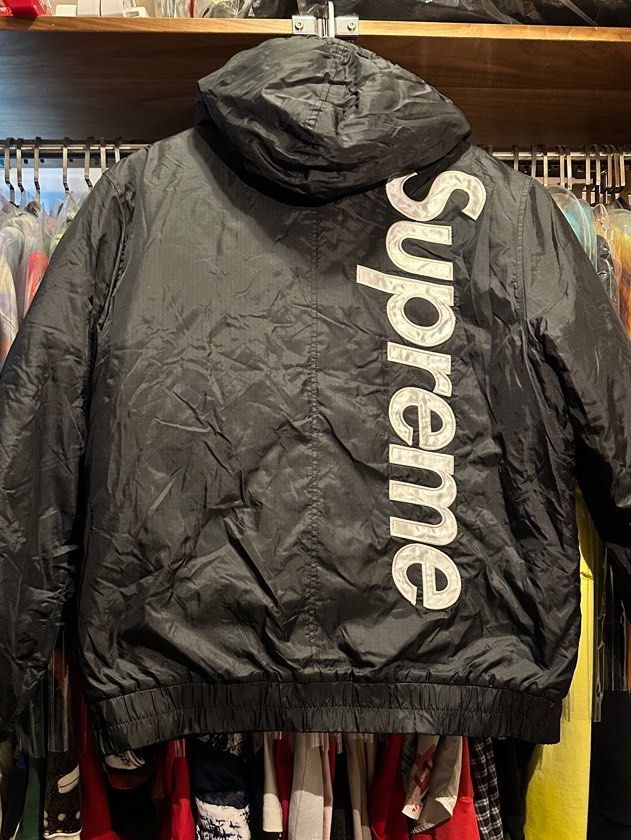非常罕有Supreme FW 15 2-Tone Hooded Sideline Jacket 背後刺繡大Logo