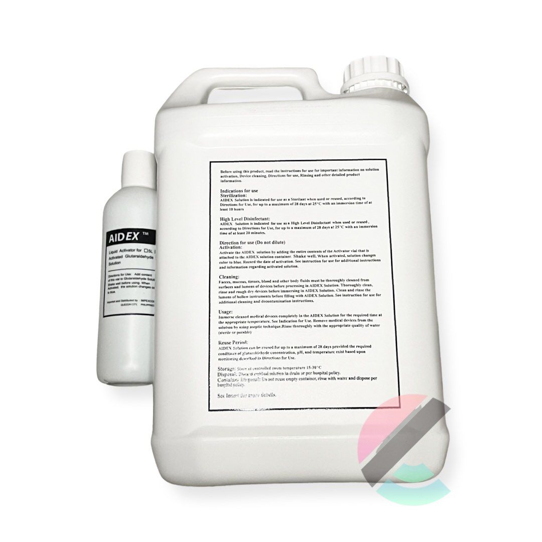 Aidex Activated Glutaraldehyde Solution Cidex Sterilizing 5 Liters