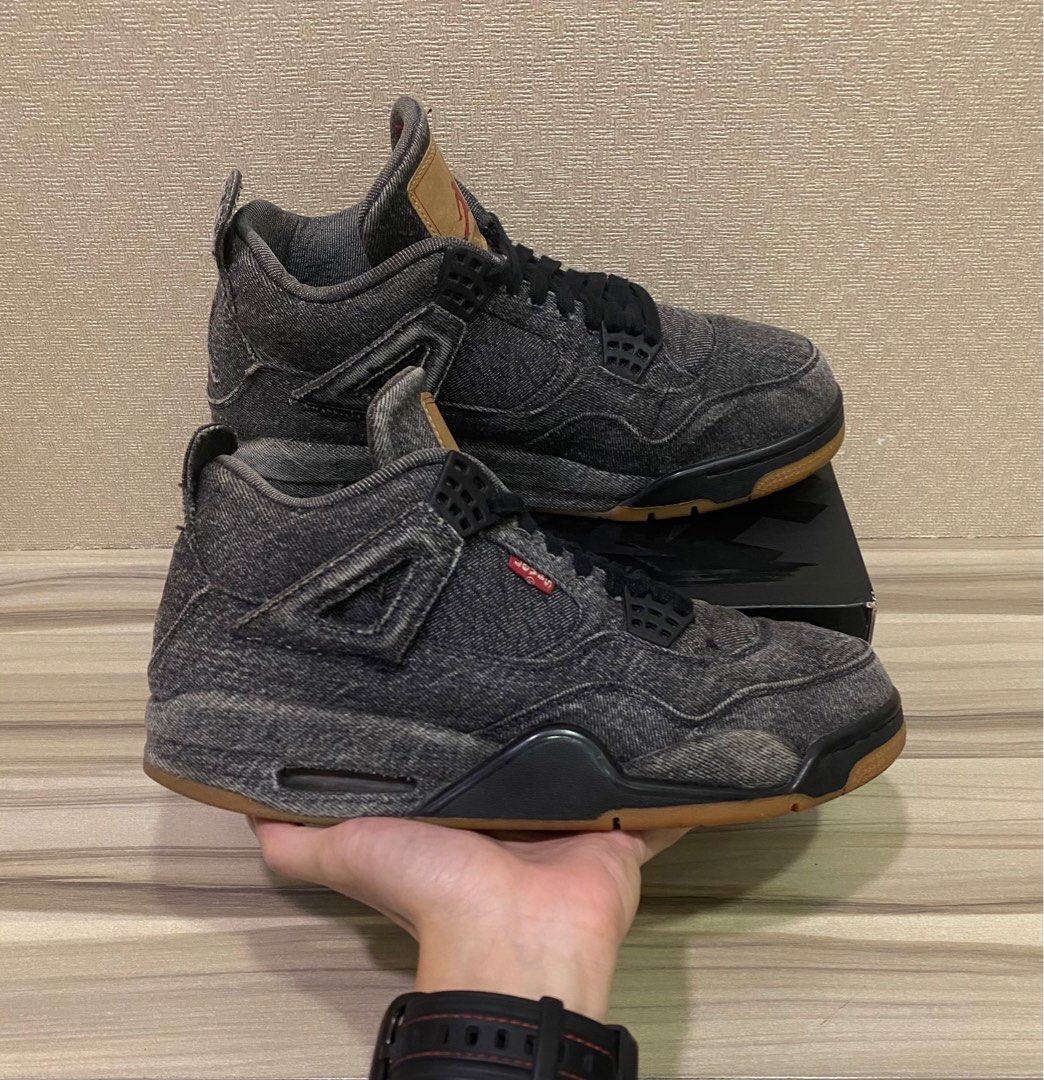 Jordan 4 levis black distressed online