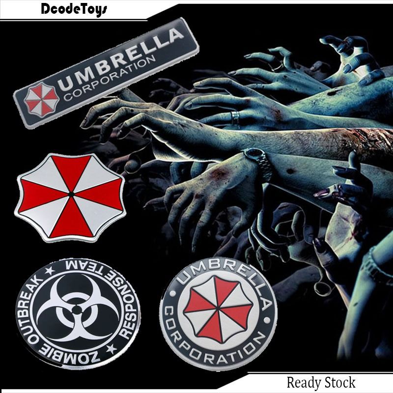 Aluminum 3D Emblem Umbrella Resident Evil Sticker RE Logo Car Auto Motor  movie game comic leon ada wong jill Valentine Chris Redfield Rebecca  Chambers DC, Auto Accessories on Carousell