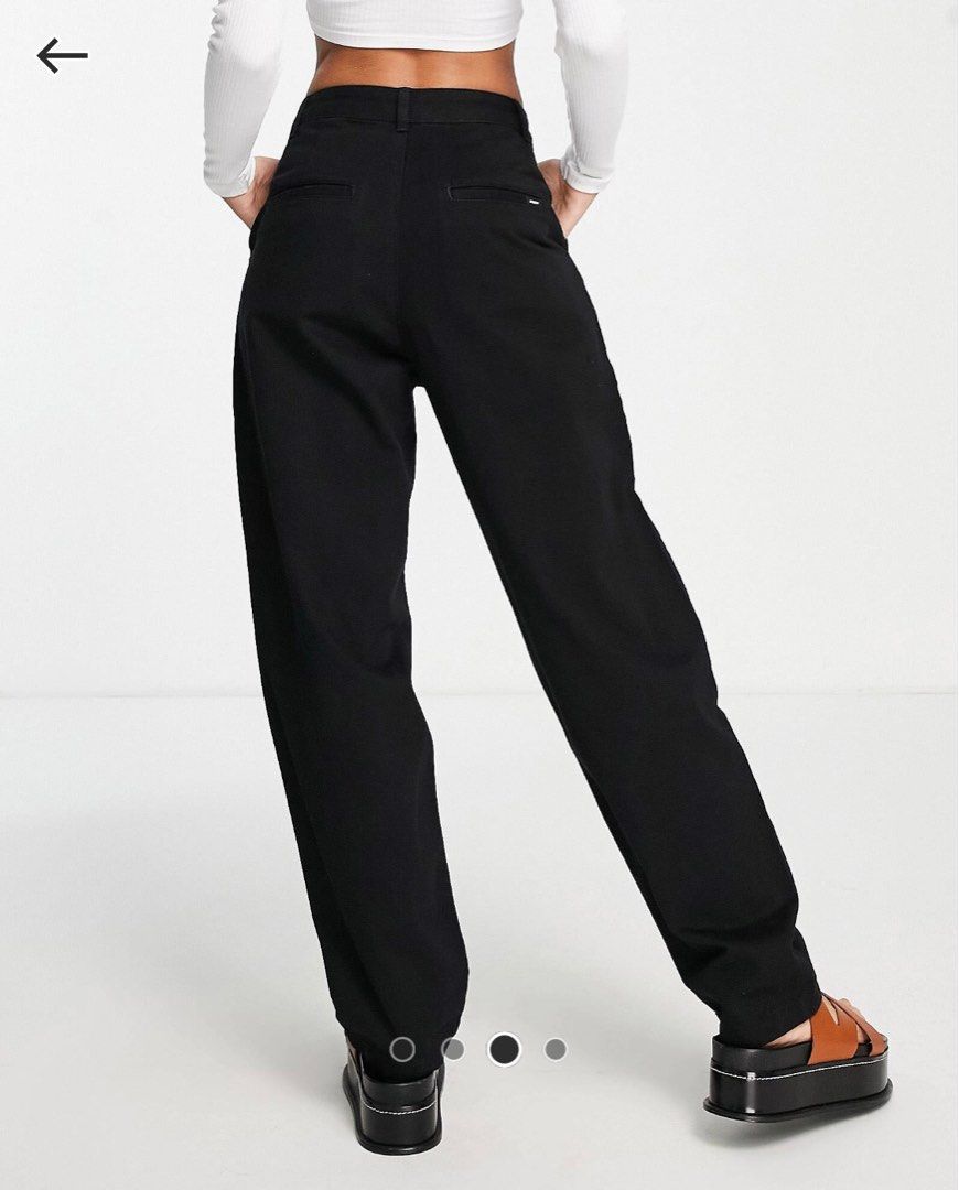 Pull&Bear high waisted tailored pants in black | ASOS