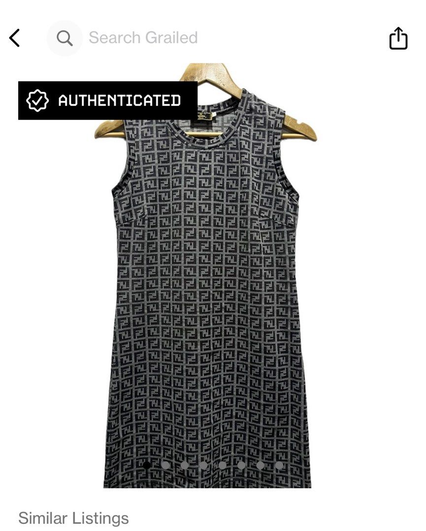 Aunthentic Fendi Monogram Zucca Mini Dress Women s Fashion