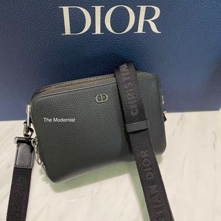 Authentic Dior Camera Bag Black Grained Calfskin