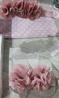 Baby head band with toe lace with free month stickers