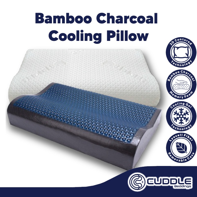 Charcoal top cooling pillow