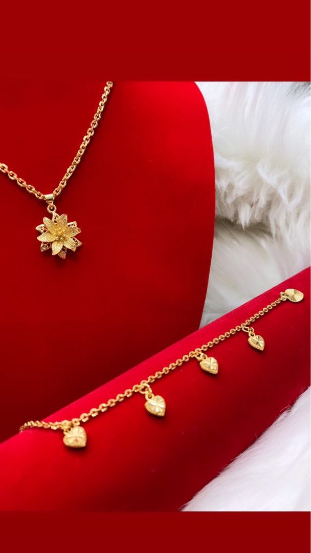 Bangkok 916 Gold Necklace and bracelet plated