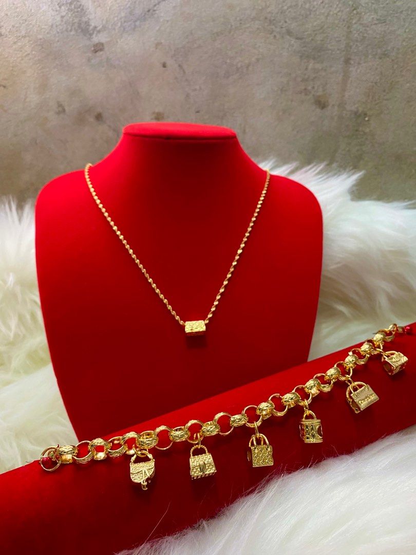 Gold necklace and best sale bracelet