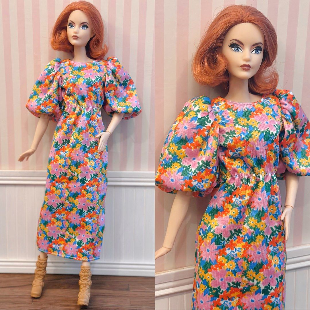 barbie doll dress - floral maxi, Hobbies & Toys, Toys & Games on Carousell