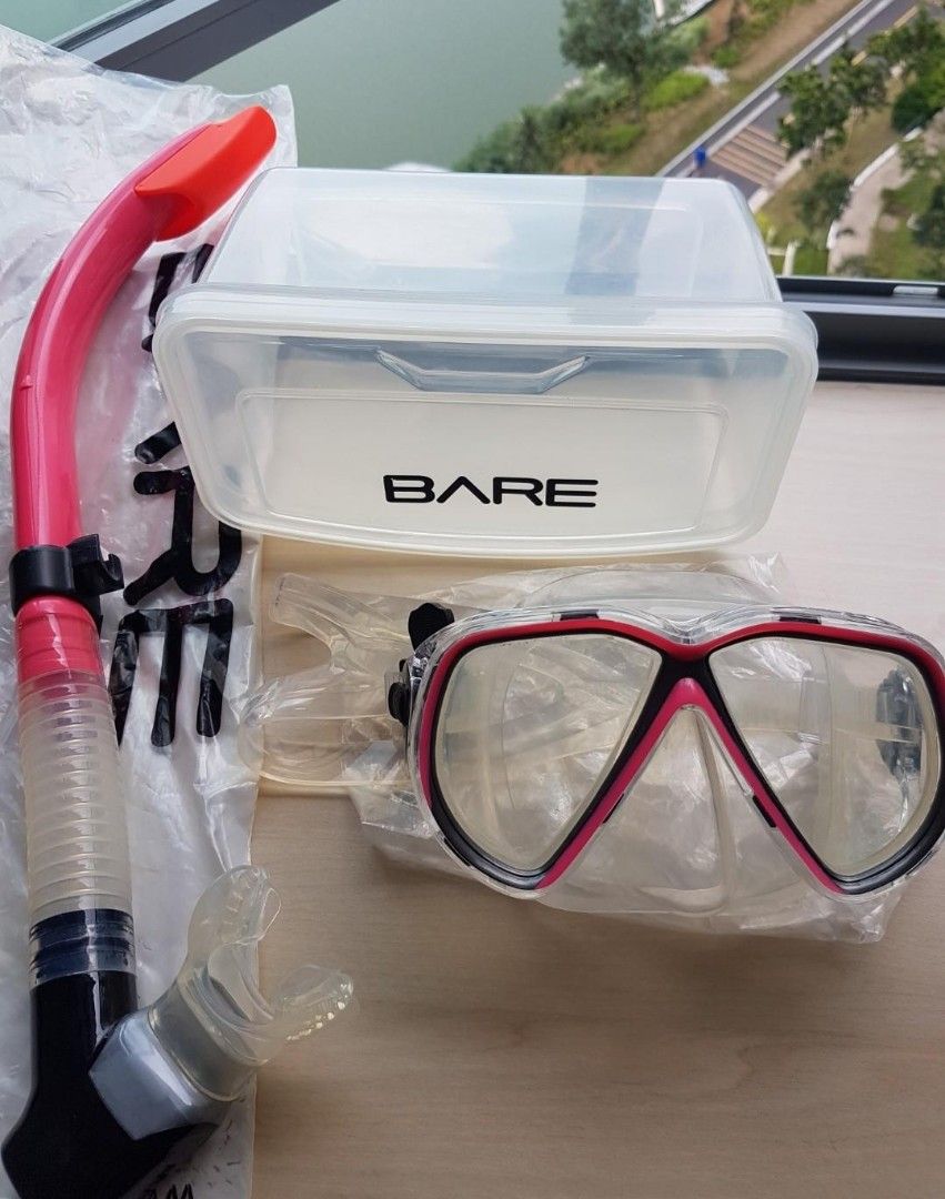Bare dive goggles with snorkel, Sports Equipment, Other Sports