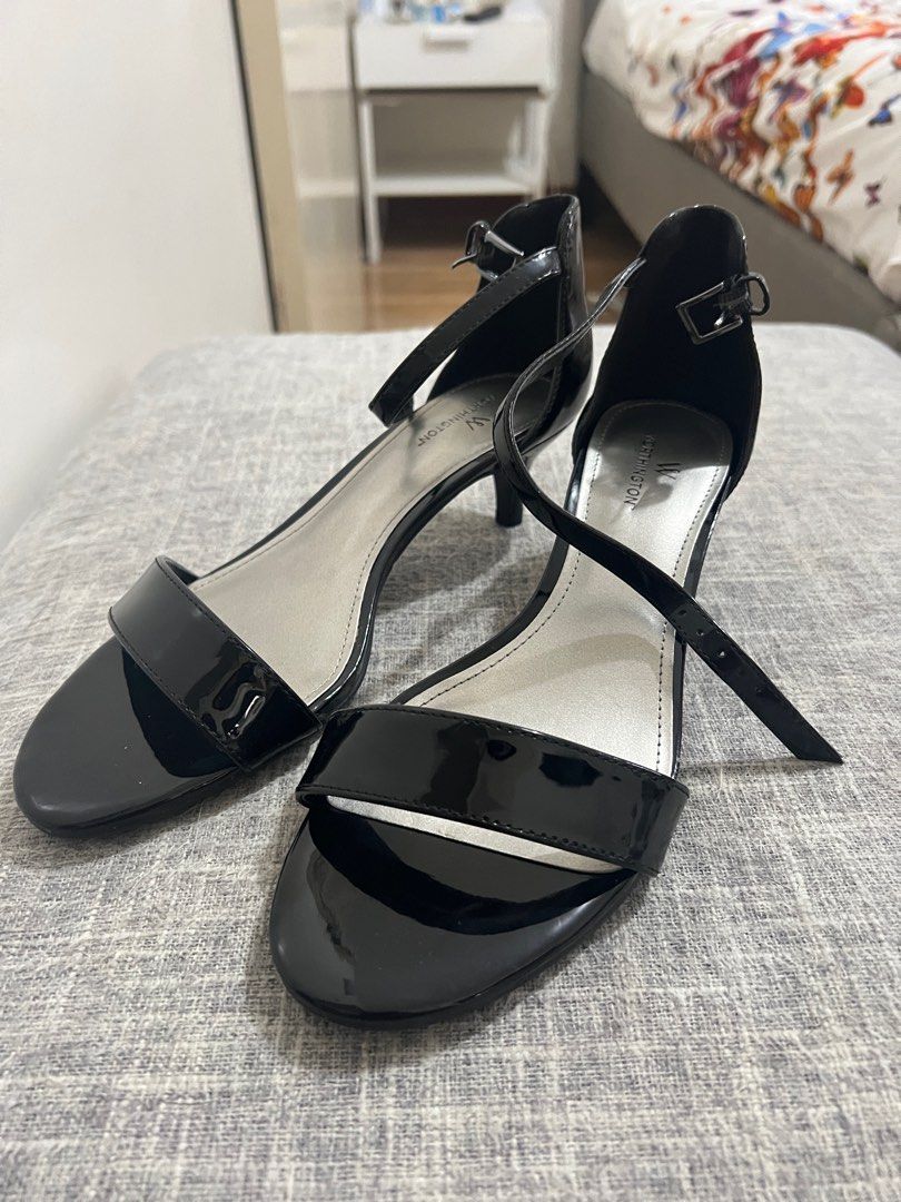 Black kitten heel sandals size 8 hotsell