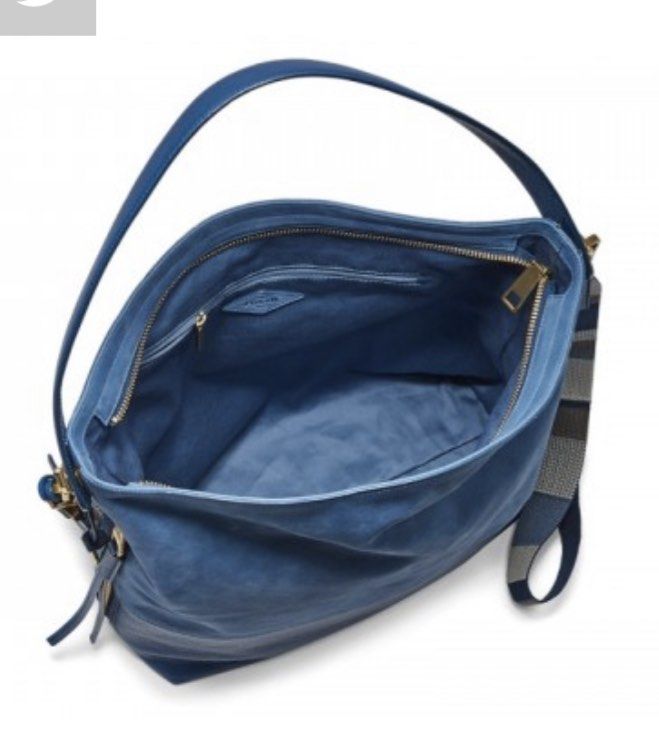 BNWT Fossil Maya Hobo leather bag blue