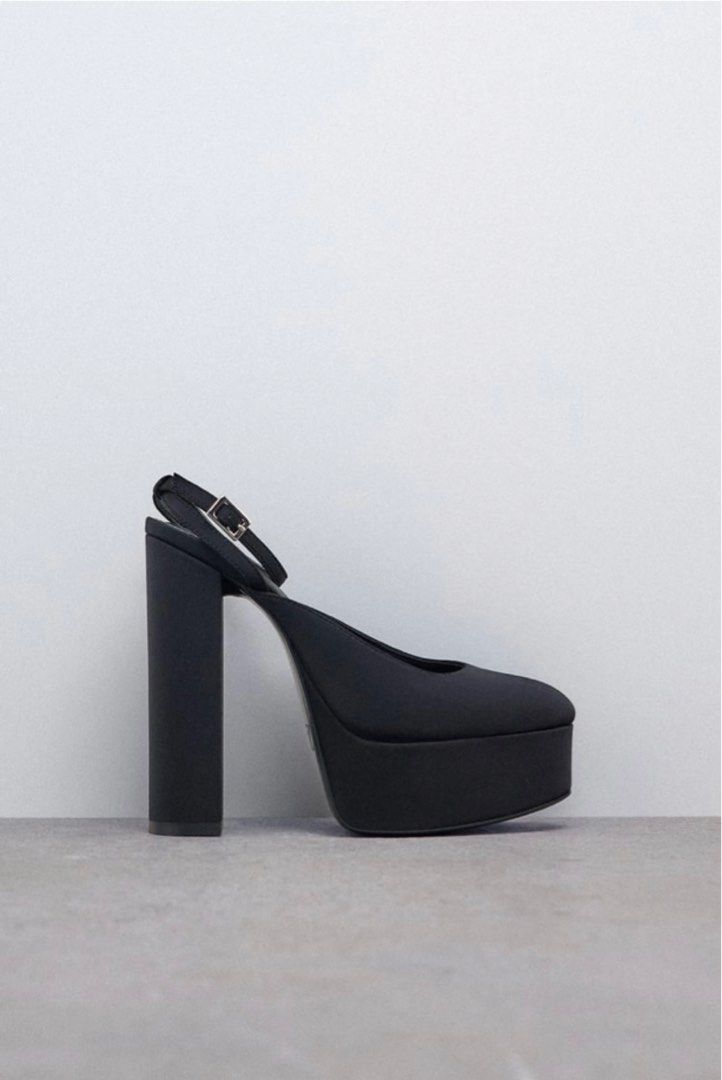 Zara | Shoes | Zara Airfit Comfort Black Chunky Platform Heels | Poshmark