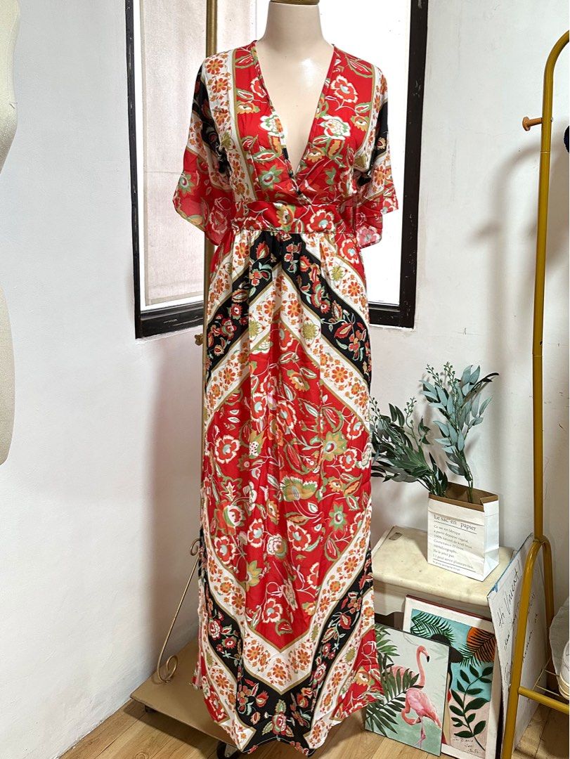 chinese dress ladies SILK HAND BLOCK PRINT DRESS PATRICIA - BANGKOK CLOTHING STORE - HANDMADE  CLOTHING