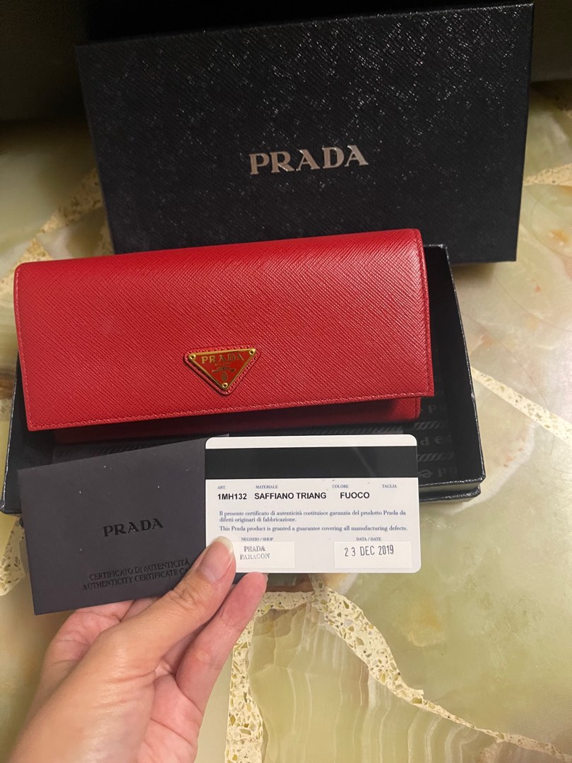 PRADA Red Saffiano Leather Wallet On Chain WOC Crossbody Bag 100%  AUTH+BRAND NEW! #1M1290, Luxury on Carousell