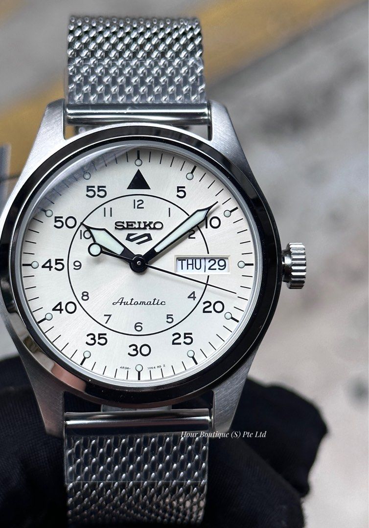 Seiko 5 store cream dial